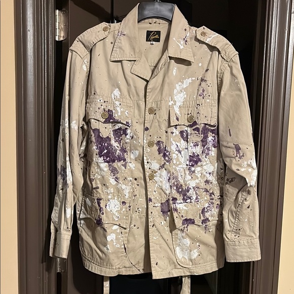 Needles Tan and Purple paint splatter Jacket - Picture 1 of 6